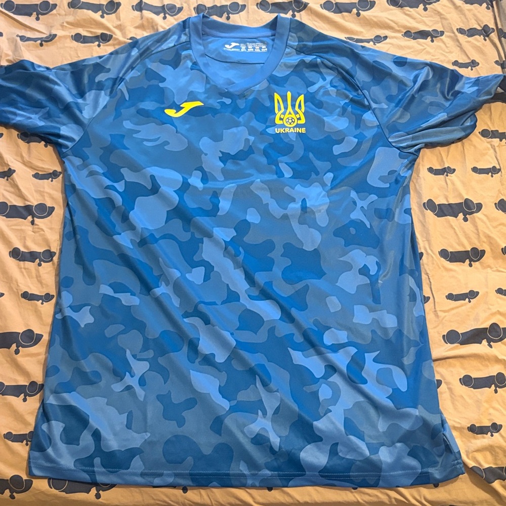 Joma Ukraine Men's National Team Blue Camo soccer Jersey